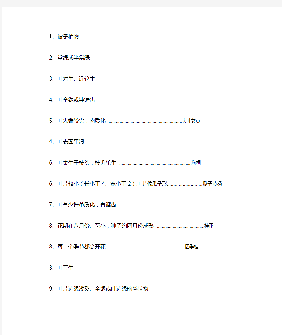 植物资源定距检索表