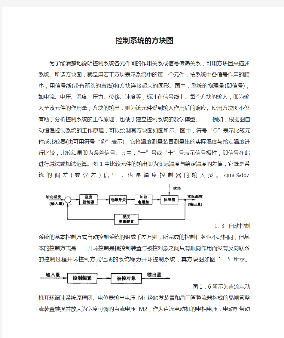 控制系统的方块图