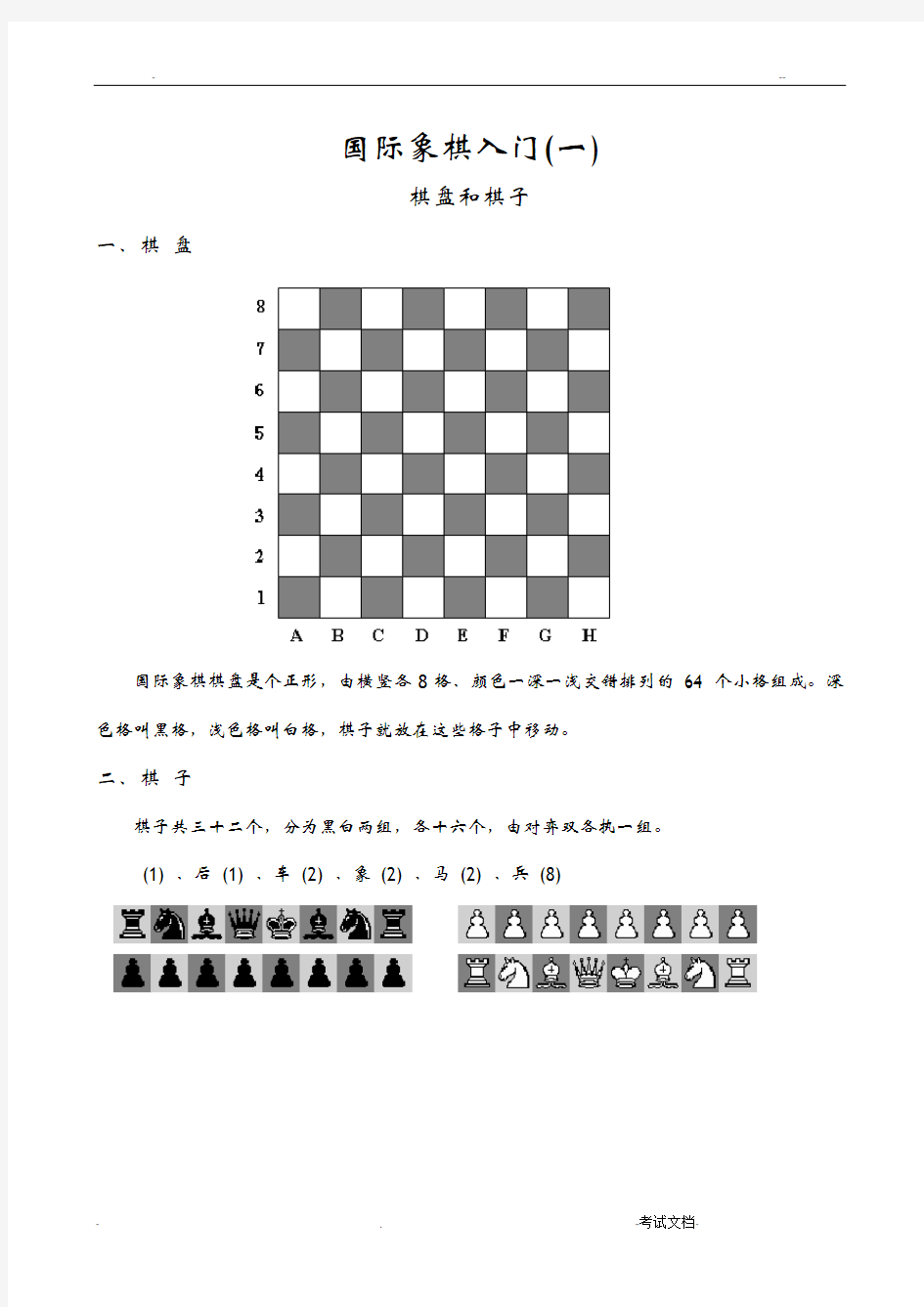 基础教程国际象棋入门学习