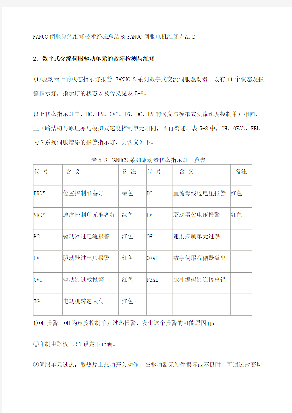 FANUC伺服系统维修技术经验总结及FANUC伺服电机维修方法