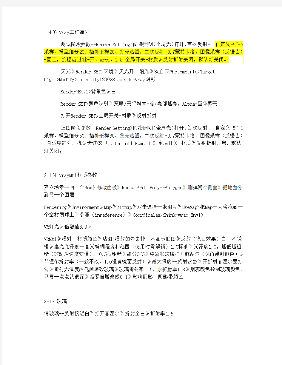 Vray渲染教程笔记(我要自学网)