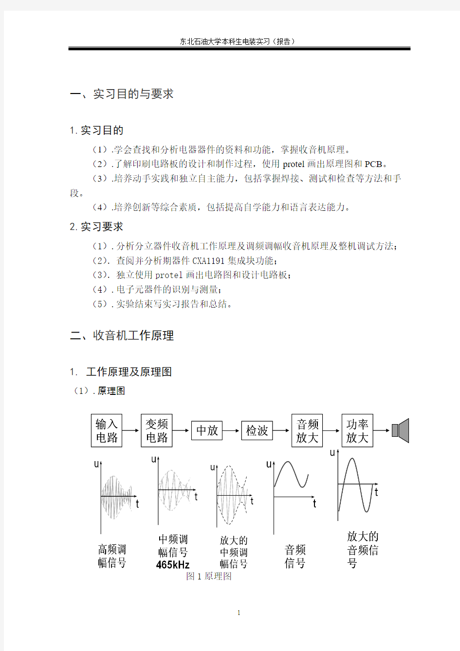 电装实习 收音机