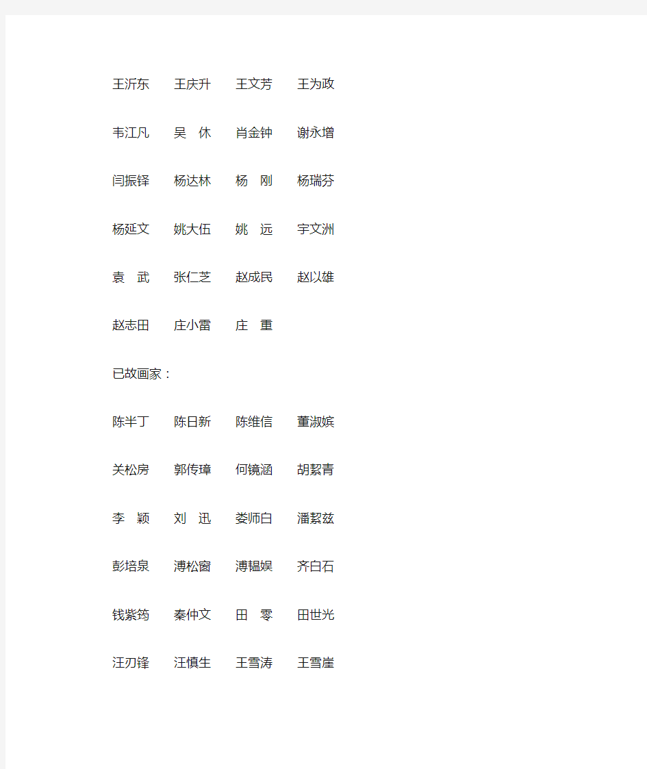 中国美术家协会会员名单(北京画院)