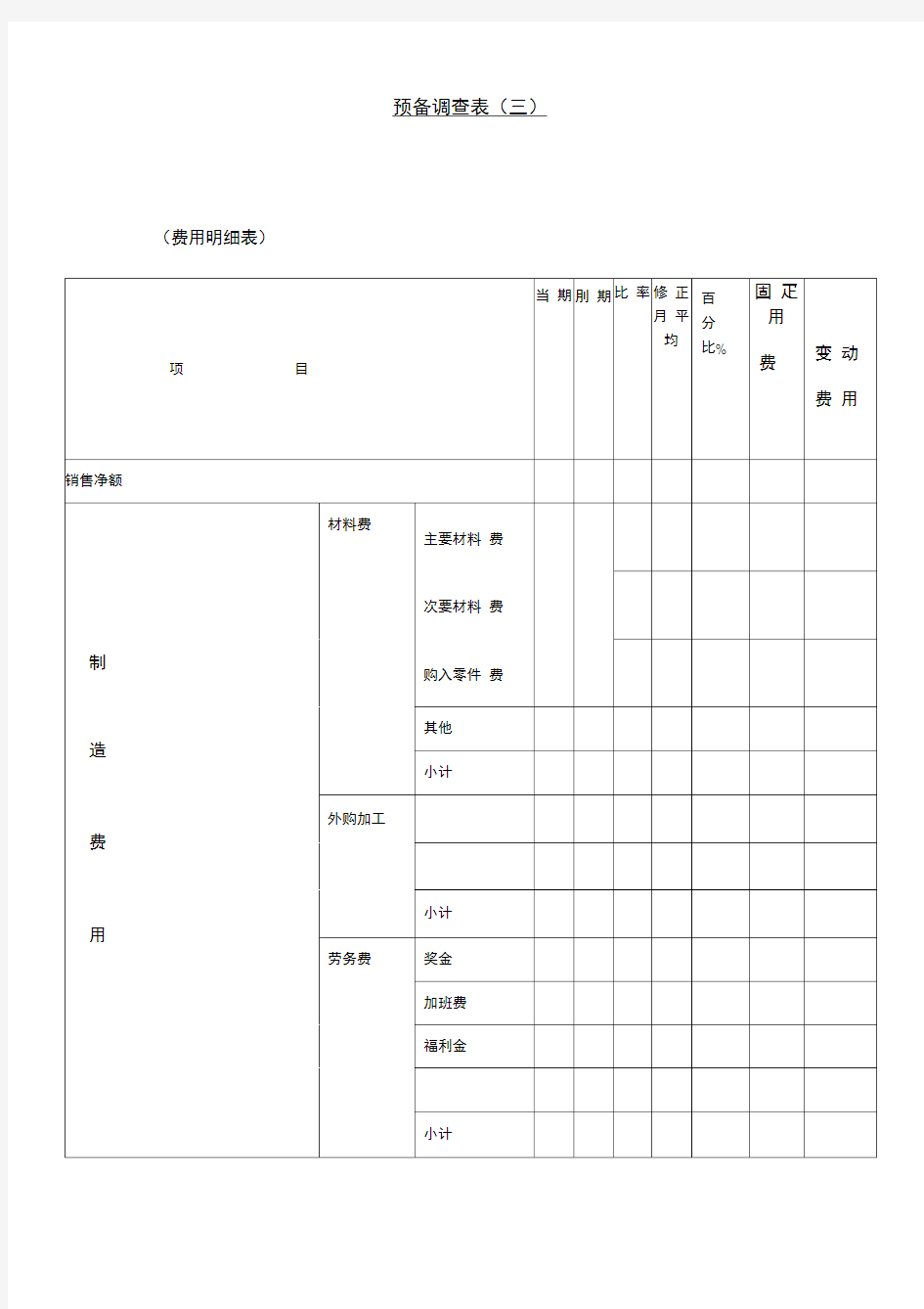 现代企业预备调查表2)