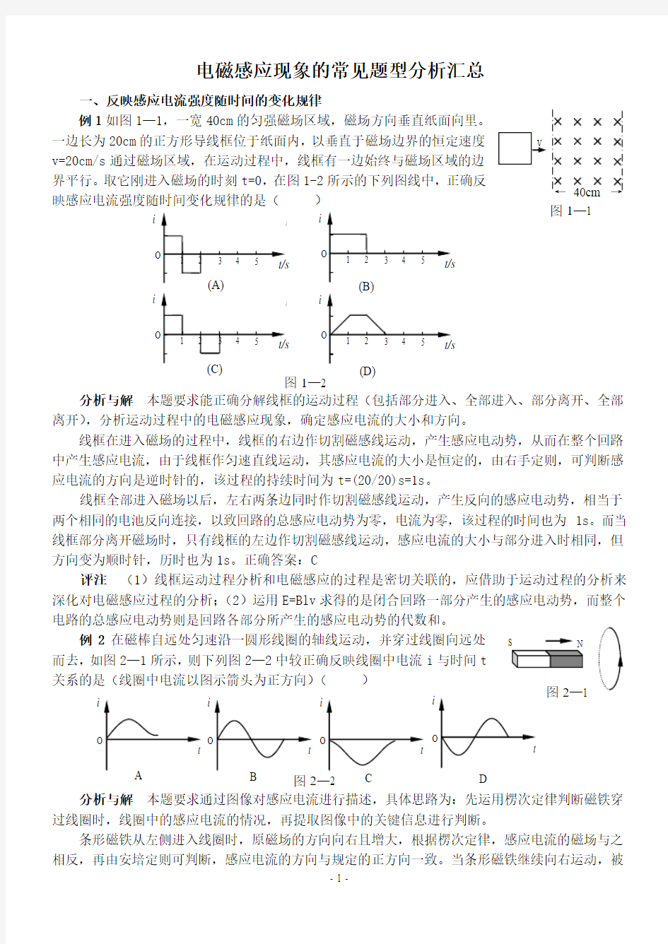 电磁感应现象中的常见题型汇总(精华版)