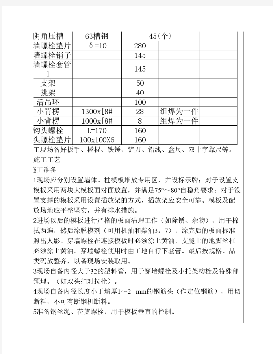 大钢模施工技术交底