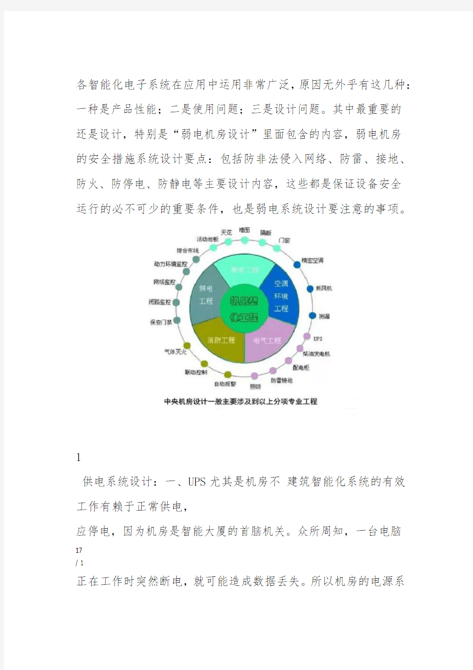 机房整体工程设计方案