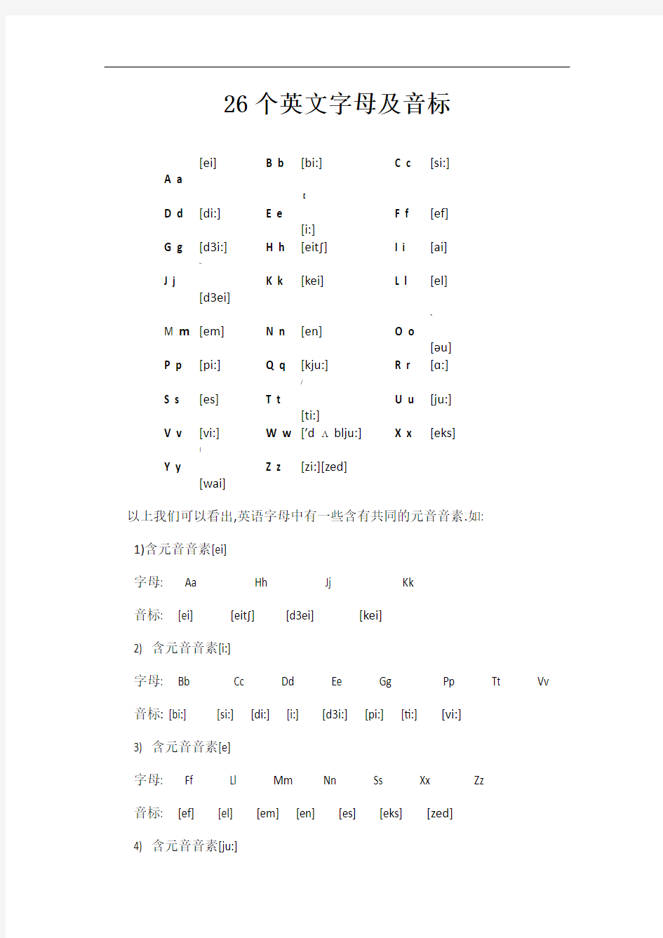 英语音标讲解及练习