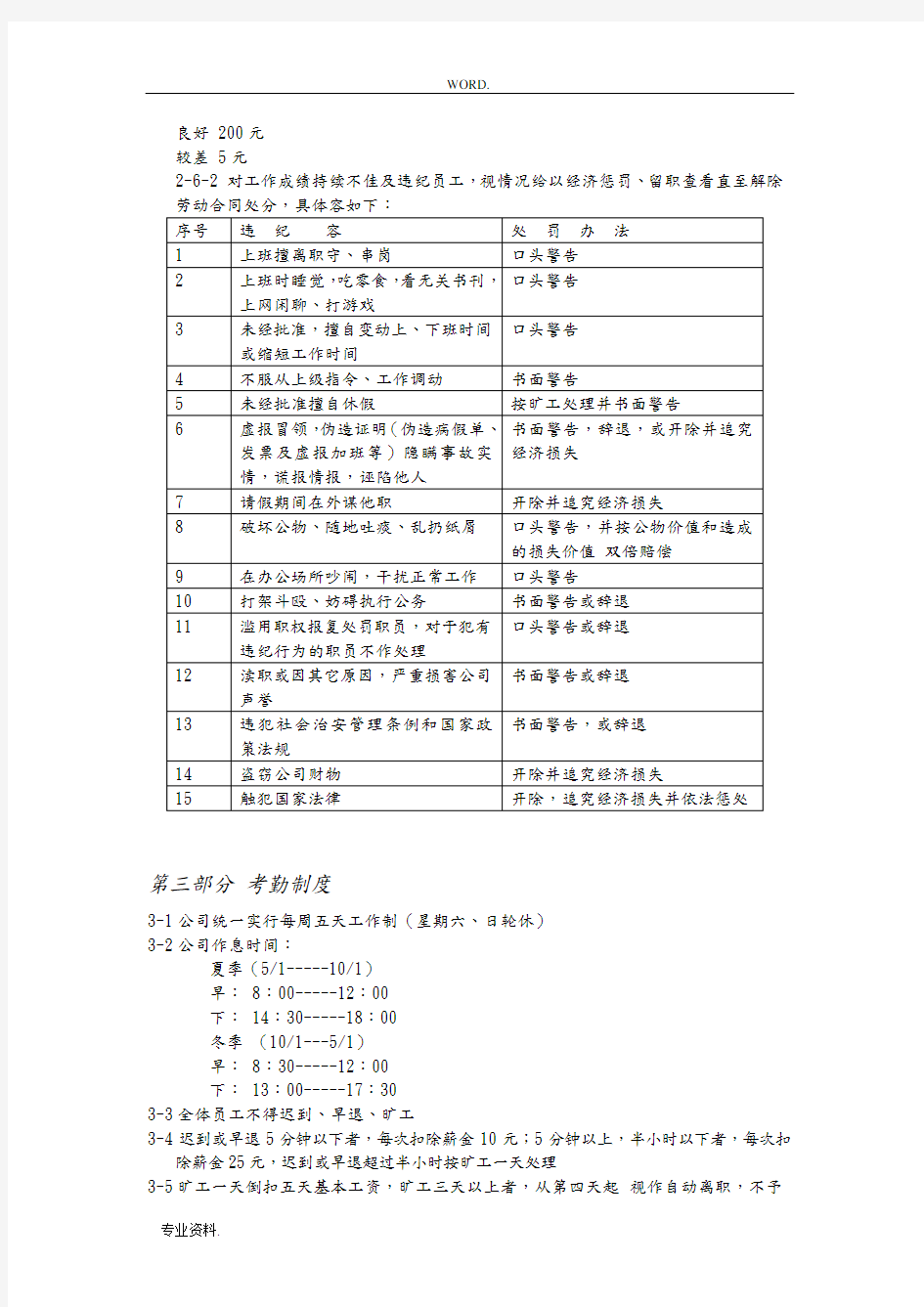 武汉某公司员工手册范本