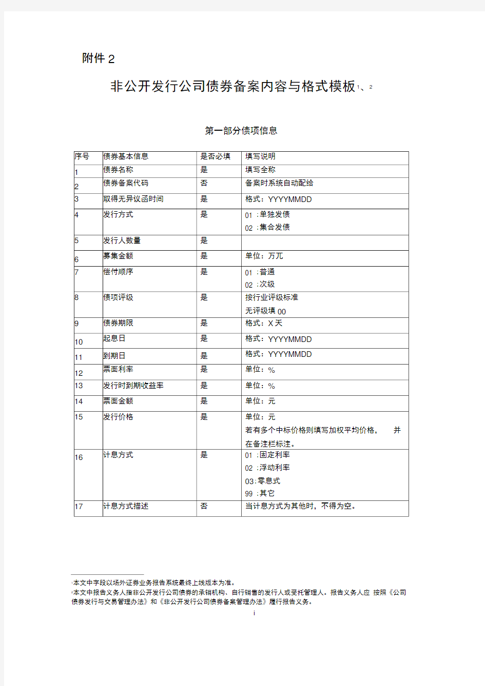 非公开发行公司债券备案内容与格式模板