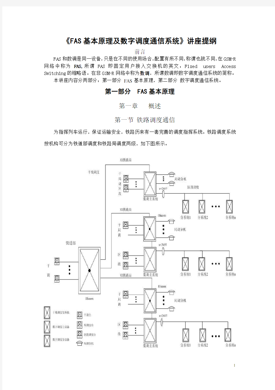 FAS基本原理及数字调度通信系统