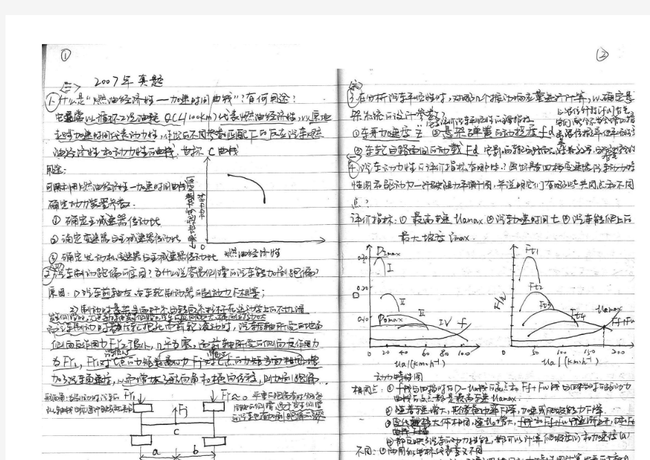 车辆工程考研历年真题答案——长安大学