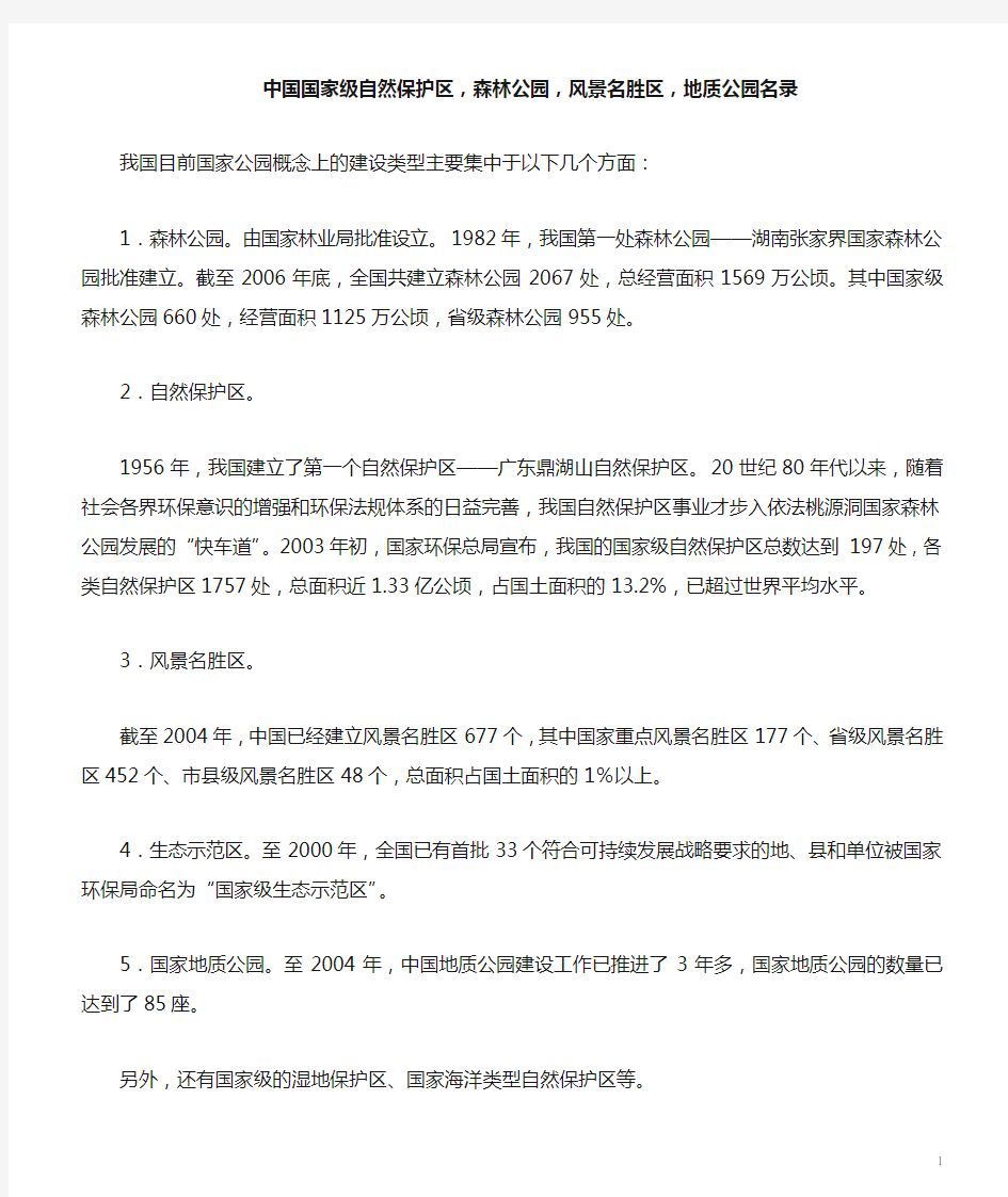 国家级森林公园名录图片