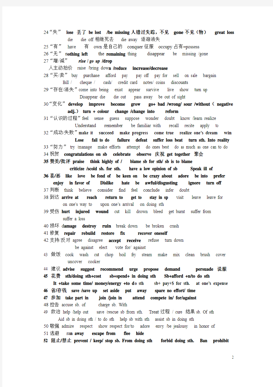 上海高考英语完形填空高频词汇
