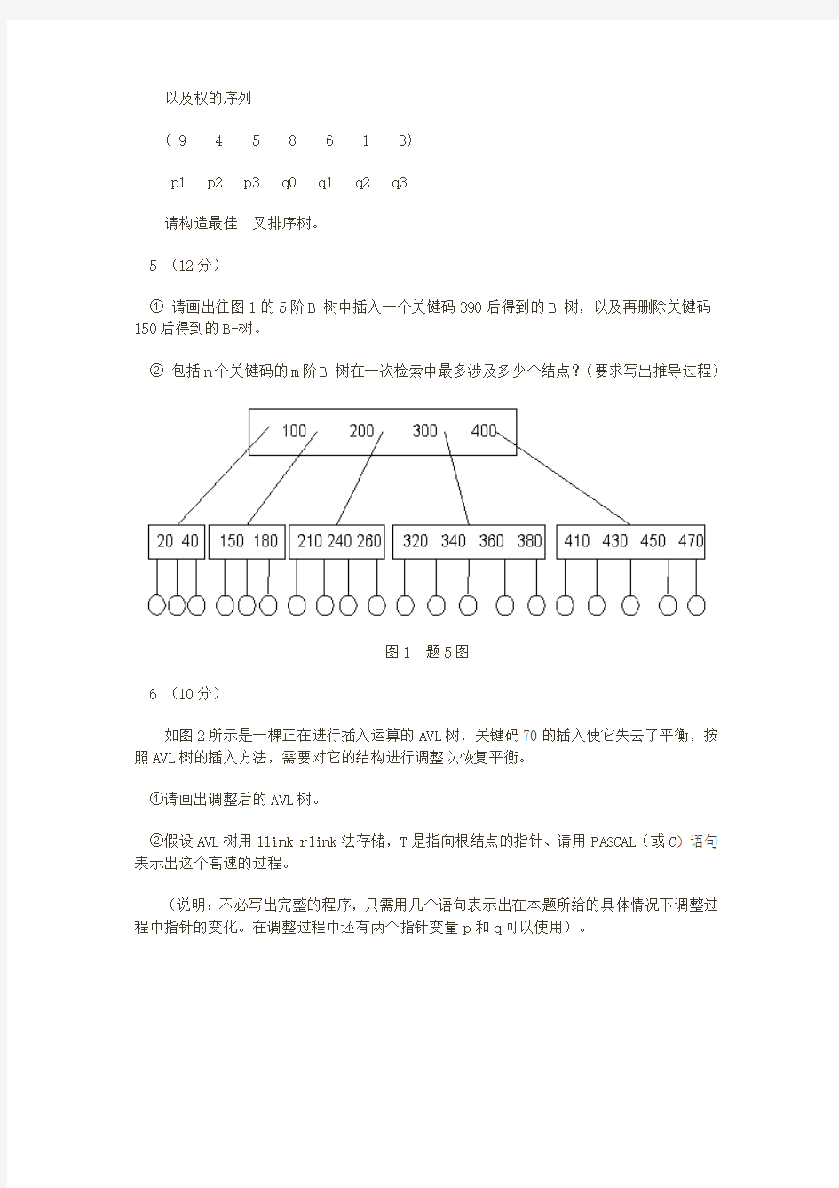 北京大学1997硕士入学数据结构试题