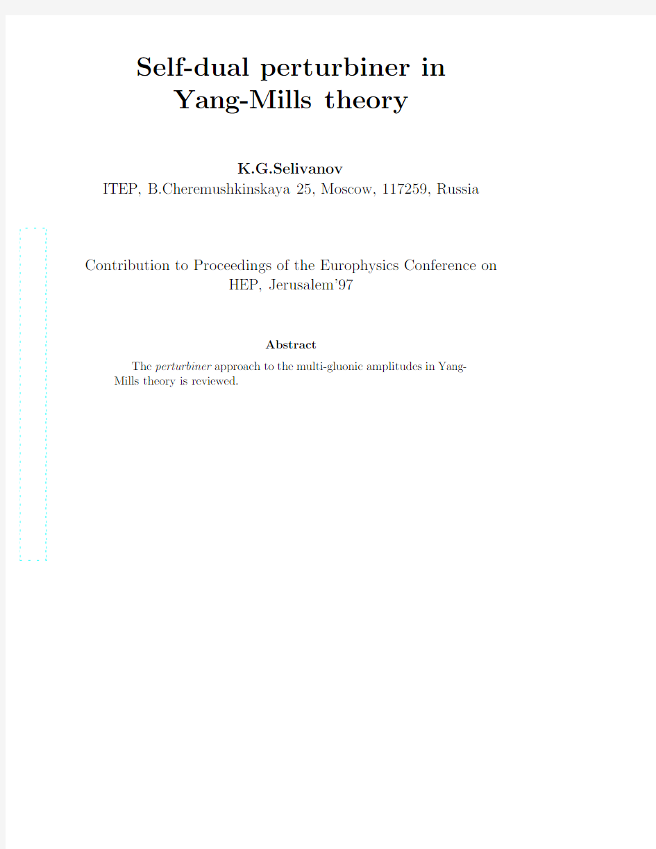 Self-dual Perturbiner in Yang-Mills theory