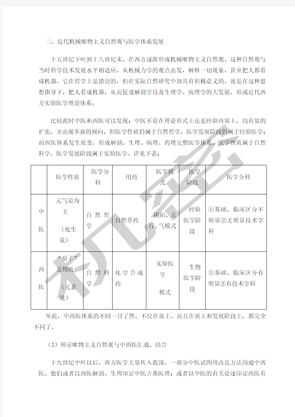 自然观与医学体系的形成和发展