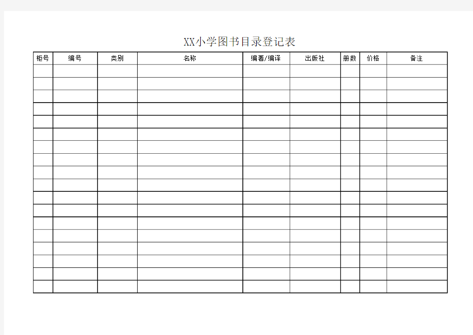 图书目录表