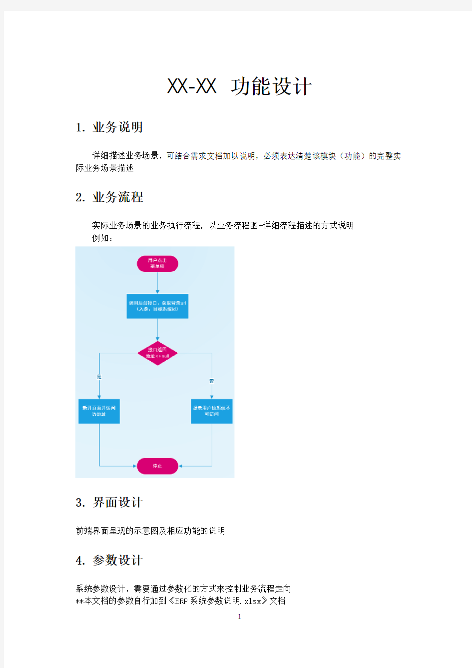 功能设计文档模板V1.0