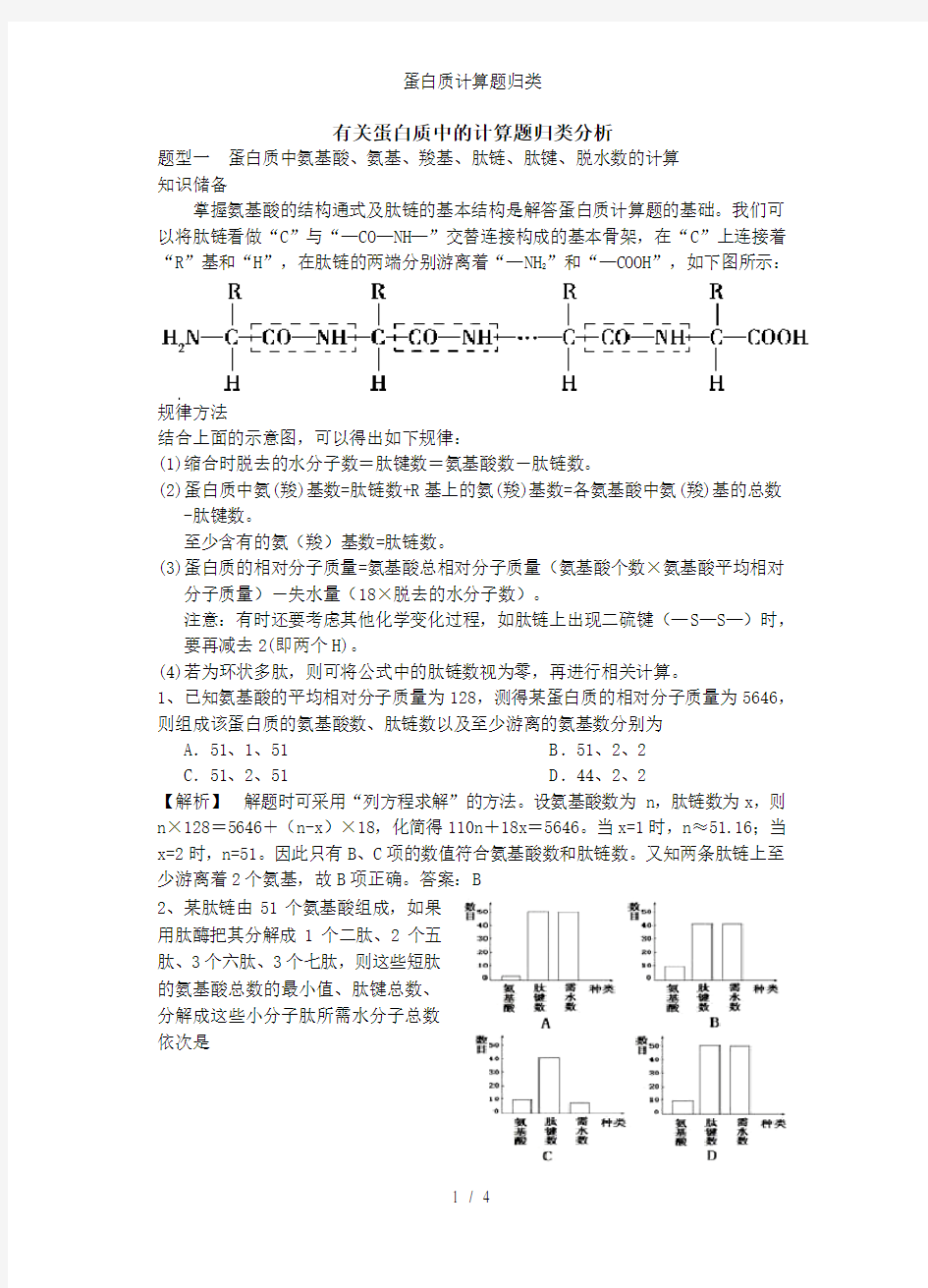 蛋白质计算题归类