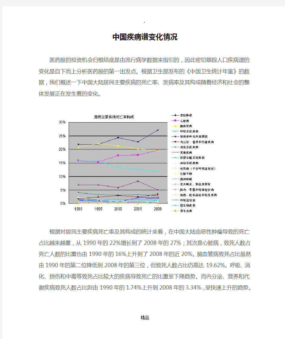 中国疾病谱变化情况