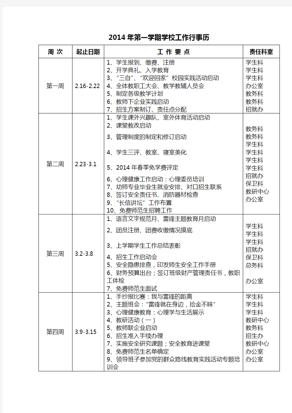 第一学期学校工作行事历.doc