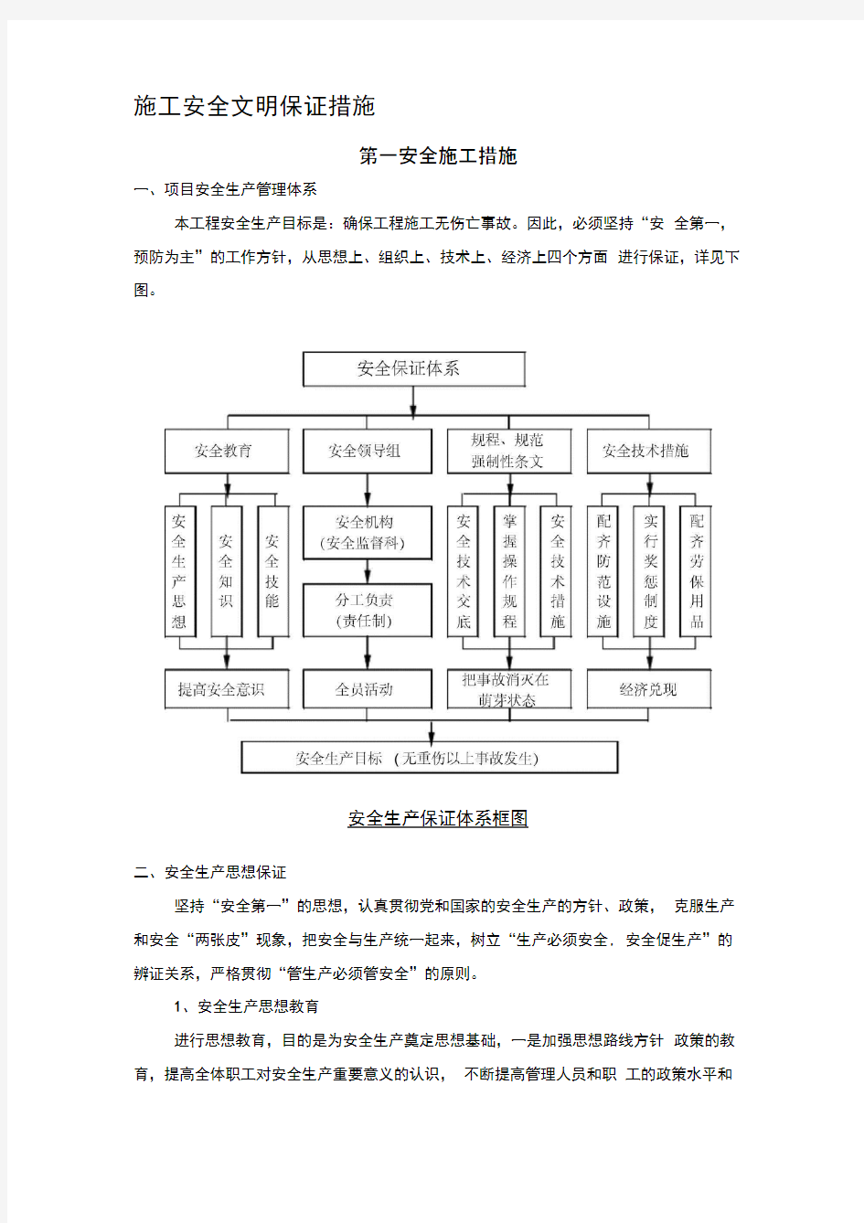 施工现场安全文明保证措施