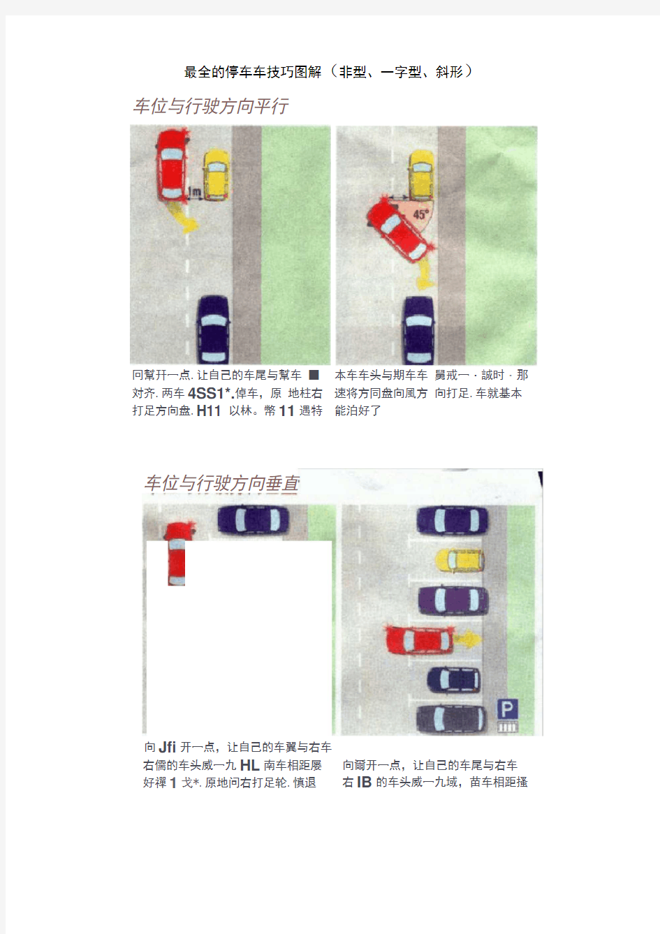 最全的停车车技巧图解(非型、一字型、斜形)[2]