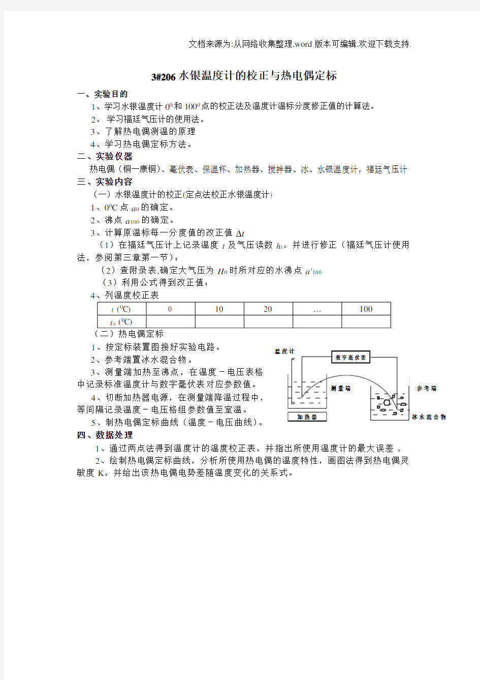 大学物理实验必做实验实验要求