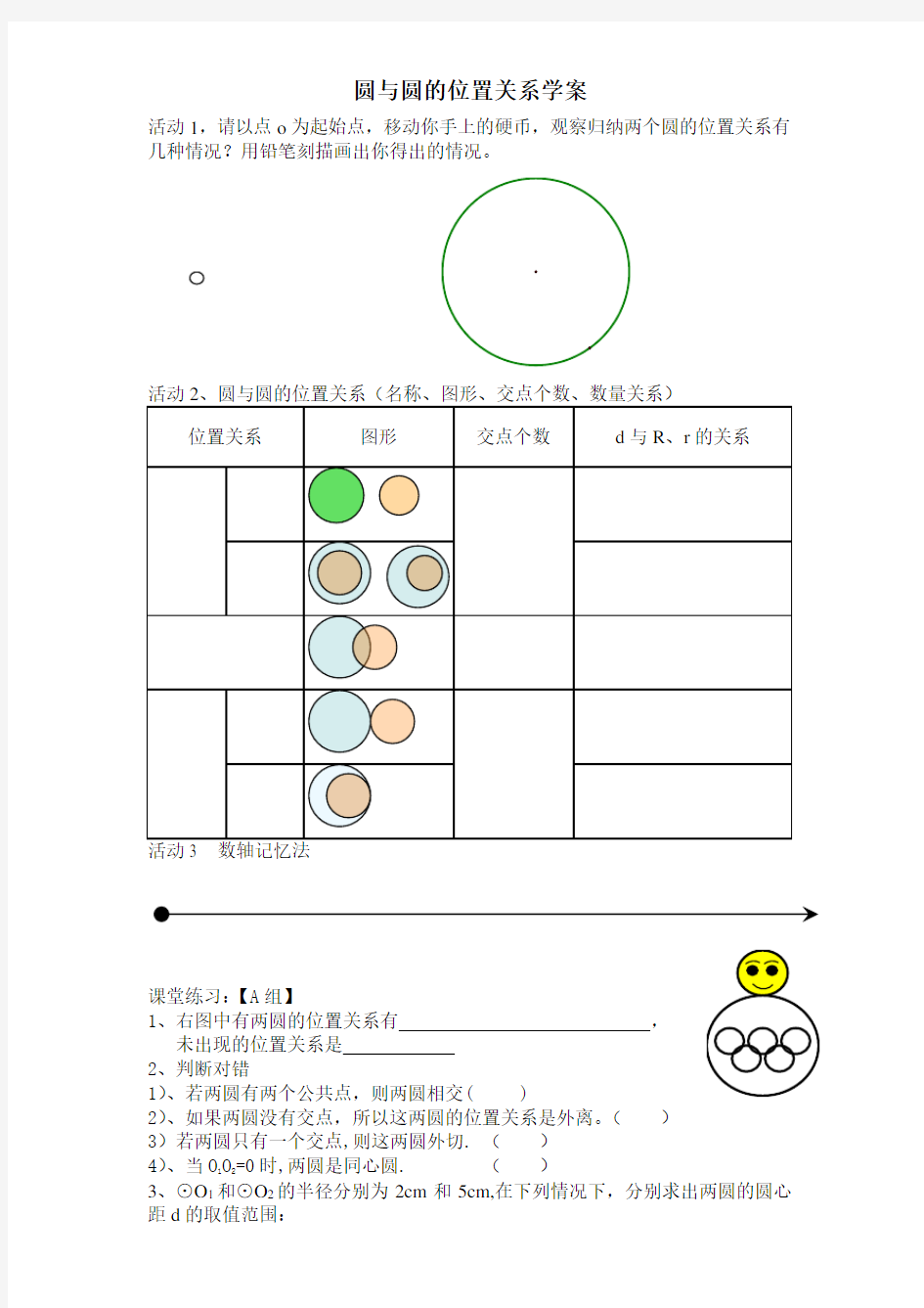 圆与圆的位置关系 学案