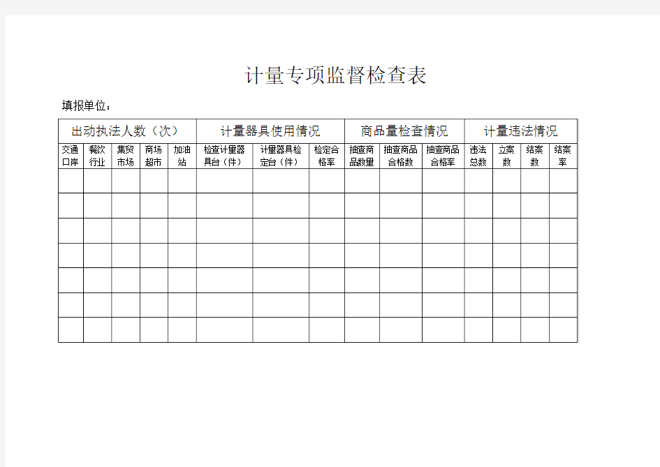 计量专项监督检查表