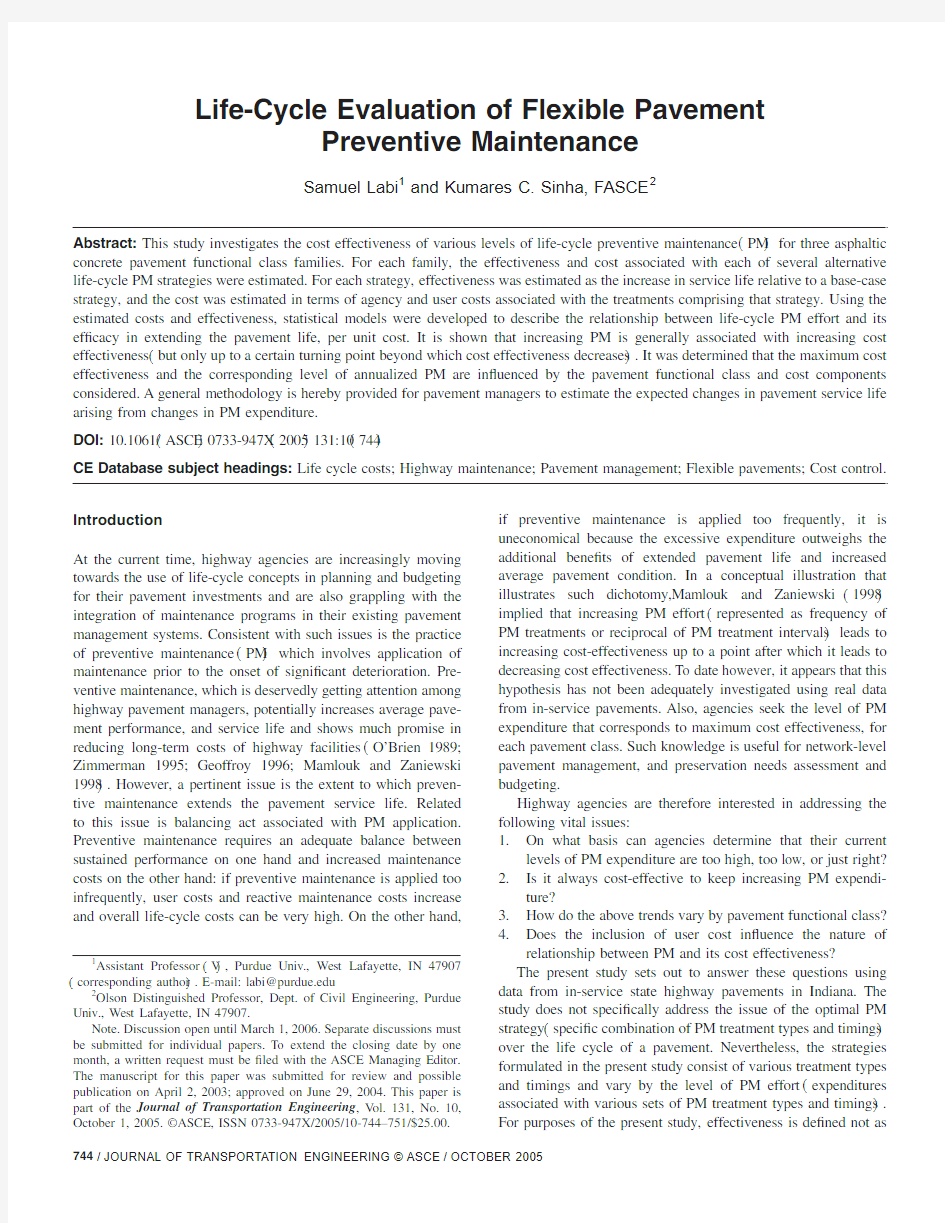 Life-Cycle Evaluation of Flexible Pavement