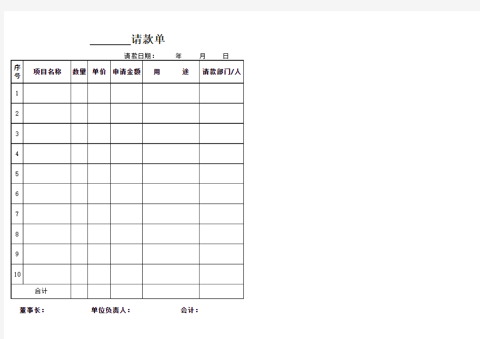 请款单格式范本(全)