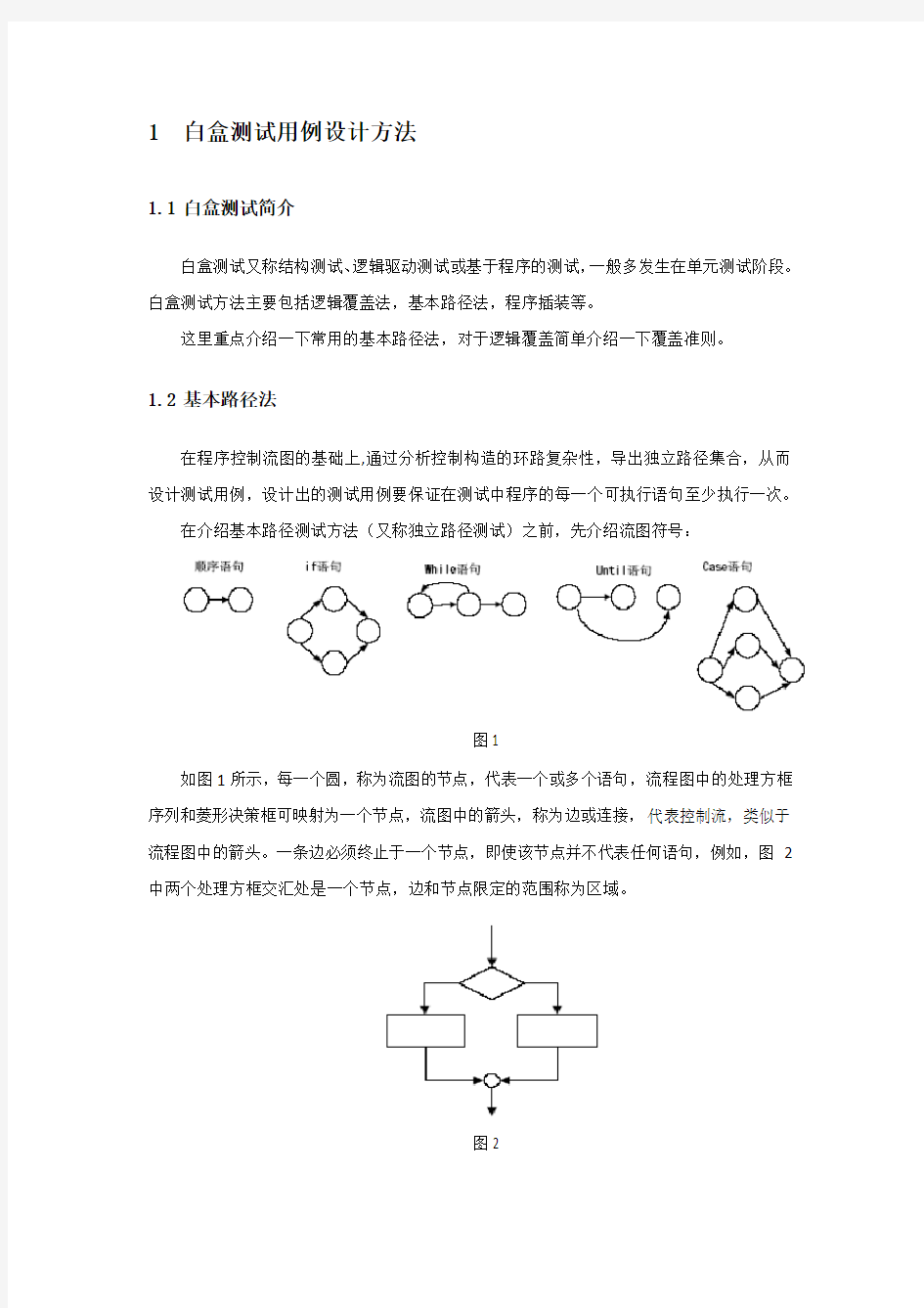 白盒测试用例设计方法