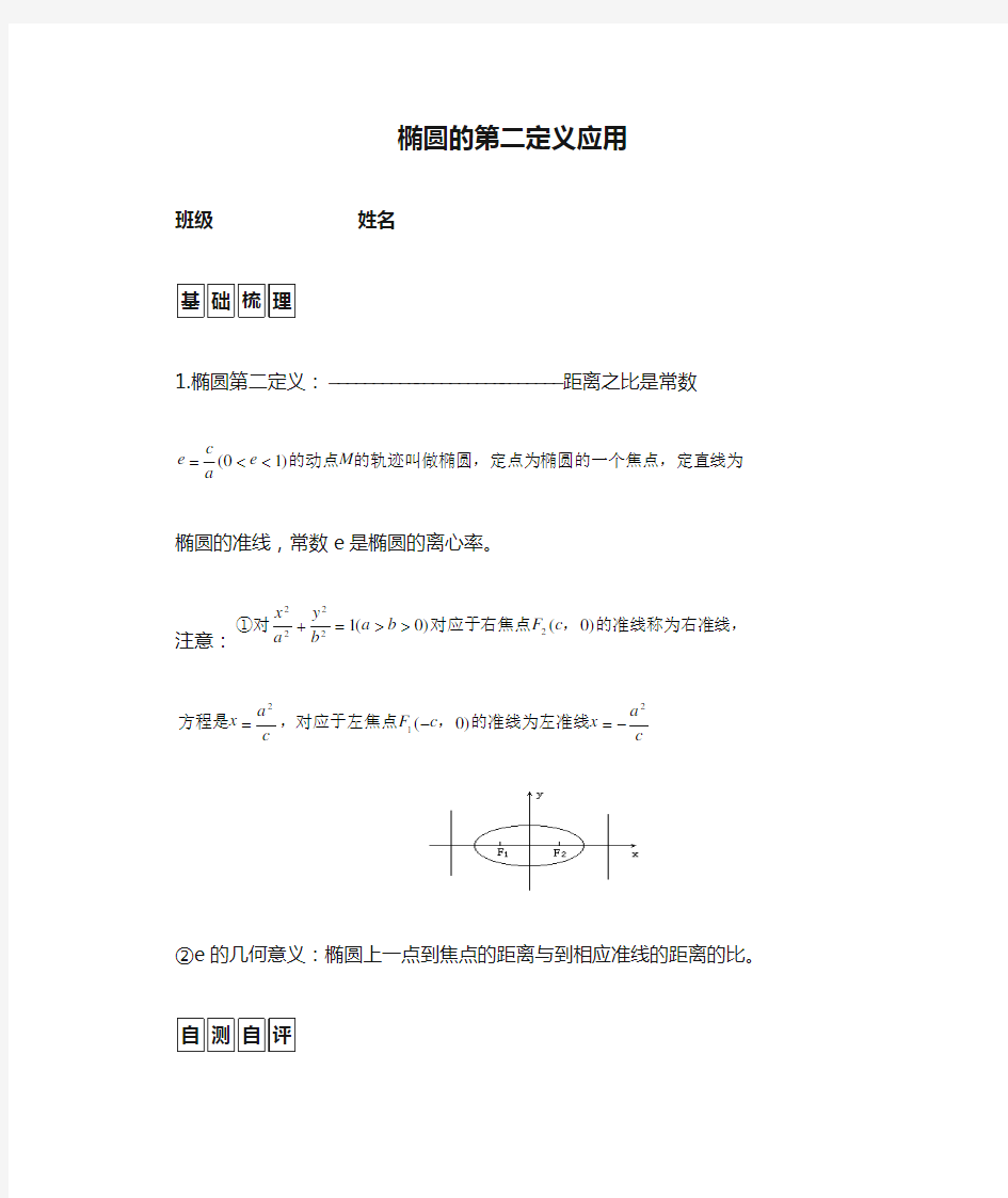 椭圆的第二定义应用