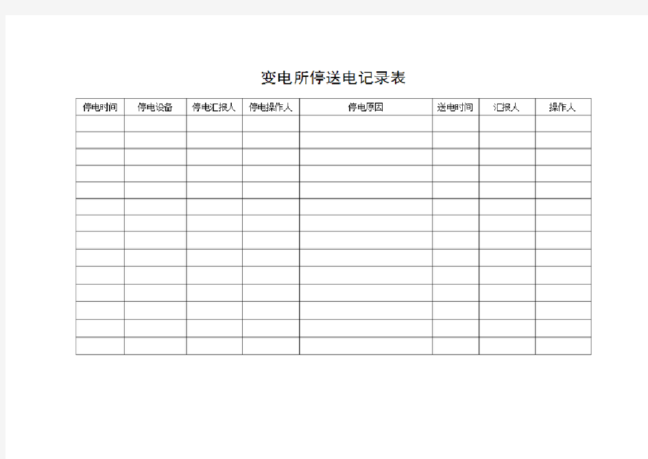 变电所停送电制度