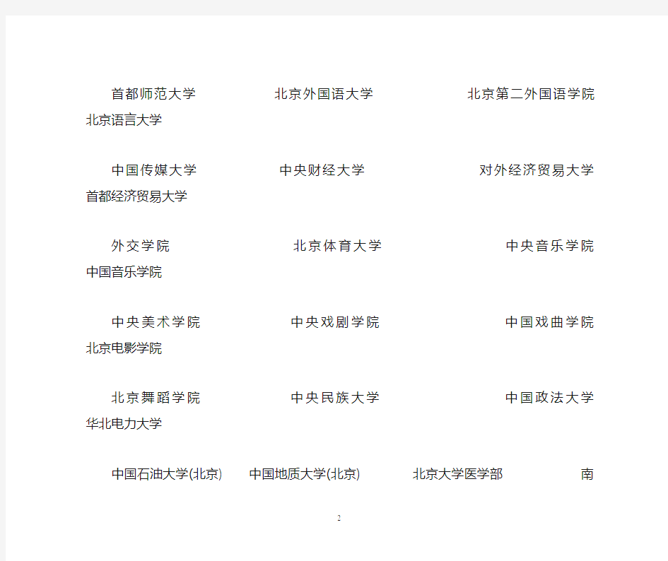 2019年中华人民共和国普通高等学校联合招收华侨港澳台学生院校名单