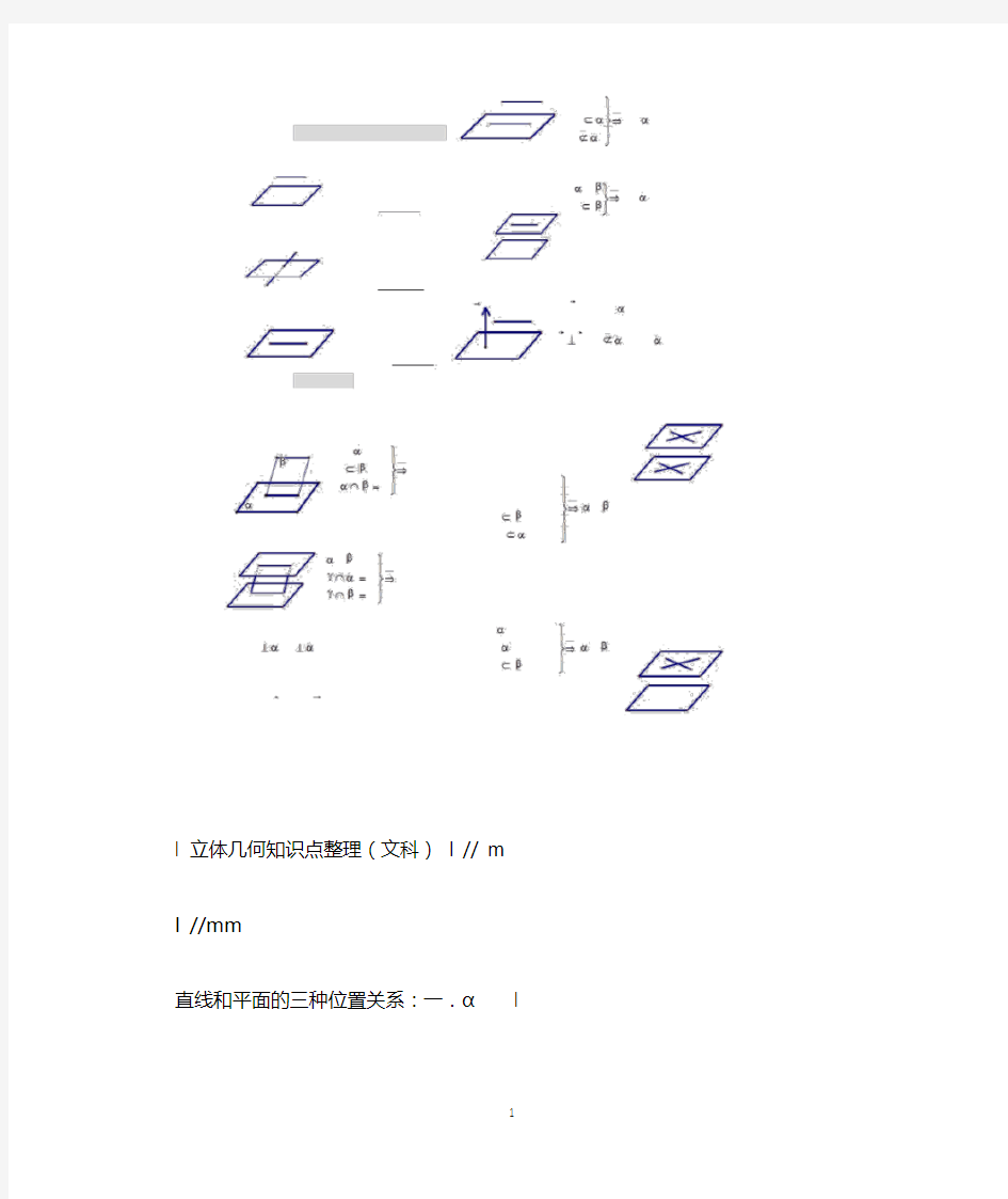 高中数学(文科)立体几何知识点总结