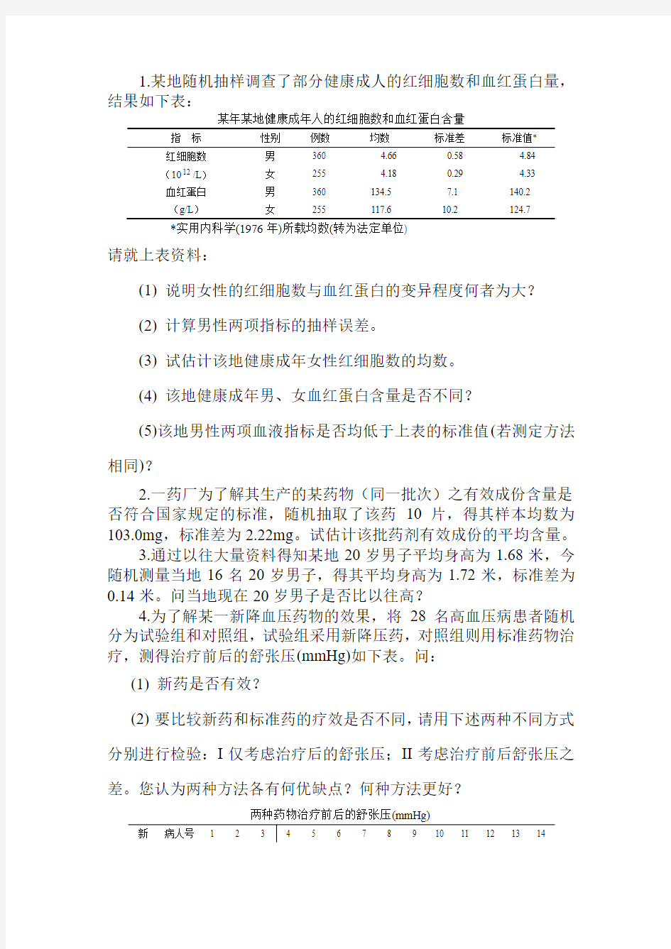 t检验案例