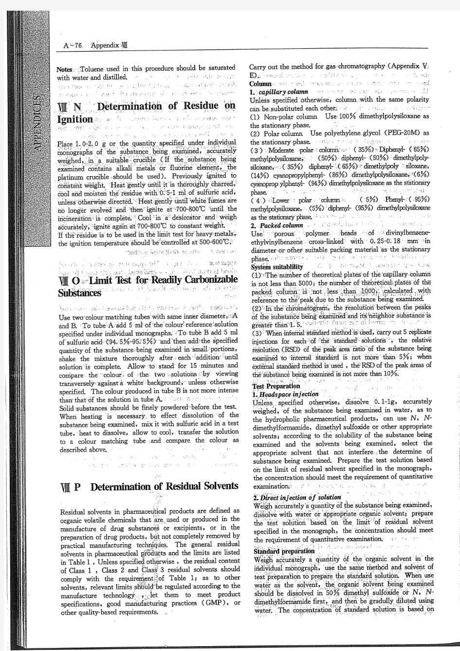 Std10-Determination of Residual Solvent残留溶剂(中国药典CP 英文版)