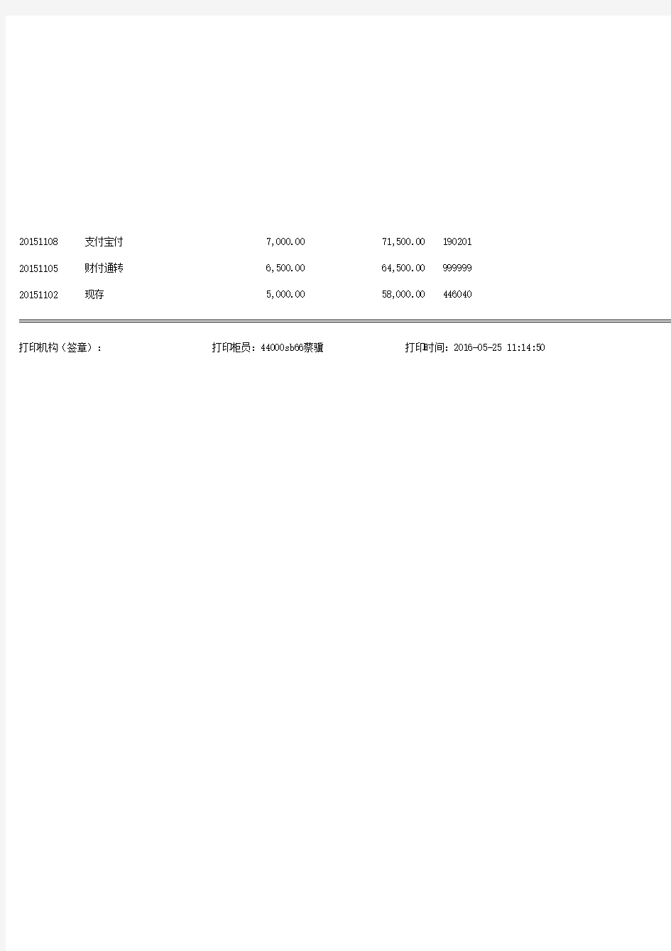 农行最新流水对账单电子模版