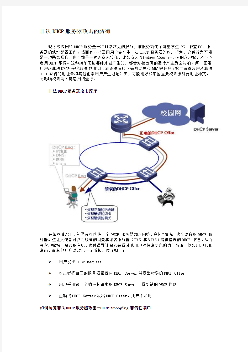 非法DHCP服务器攻击的防御