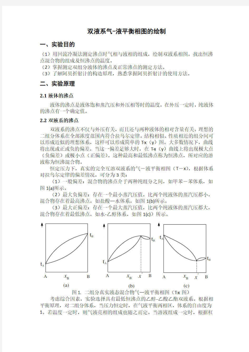 双液系气液平衡相图的绘制(华南师范大学物化实验)