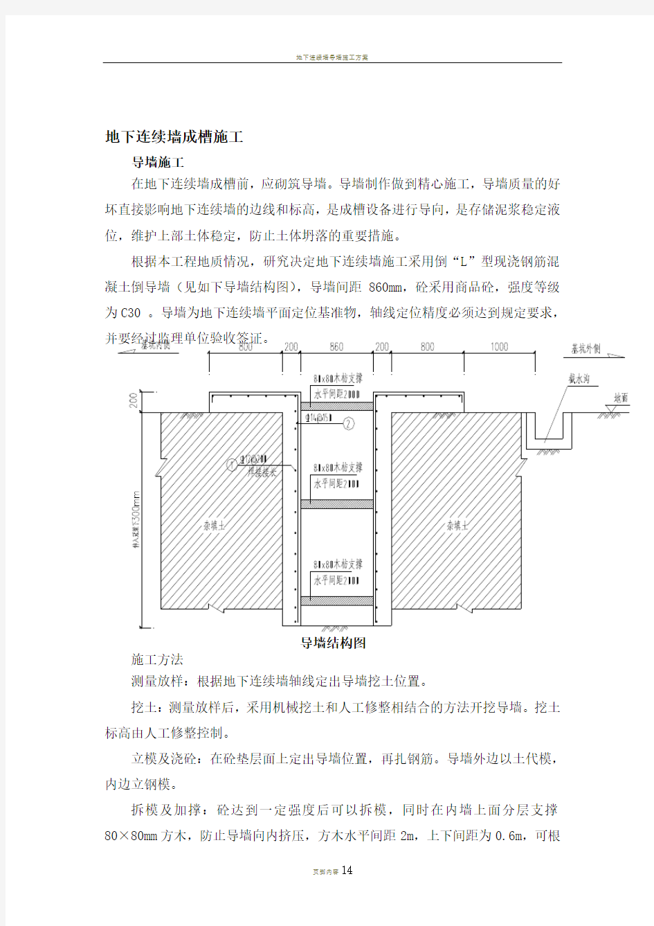 地连墙施工工艺