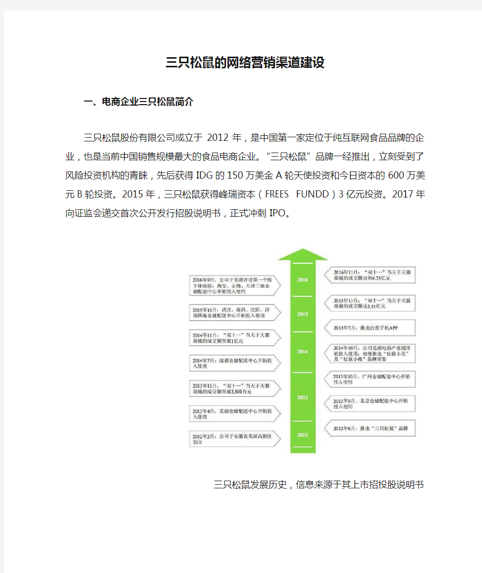 三只松鼠的网络营销渠道建设