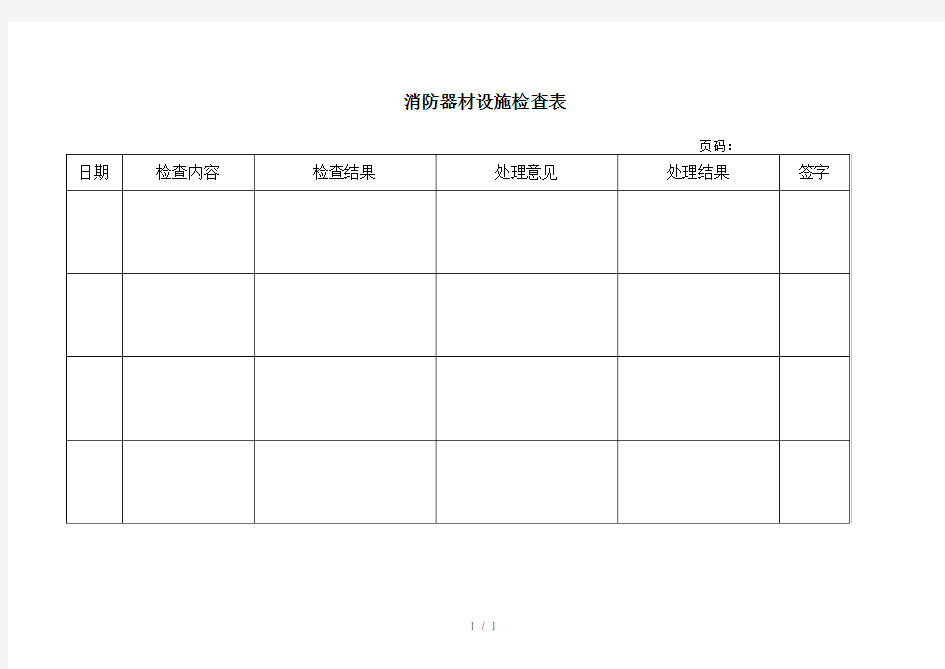 消防器材设施检查表