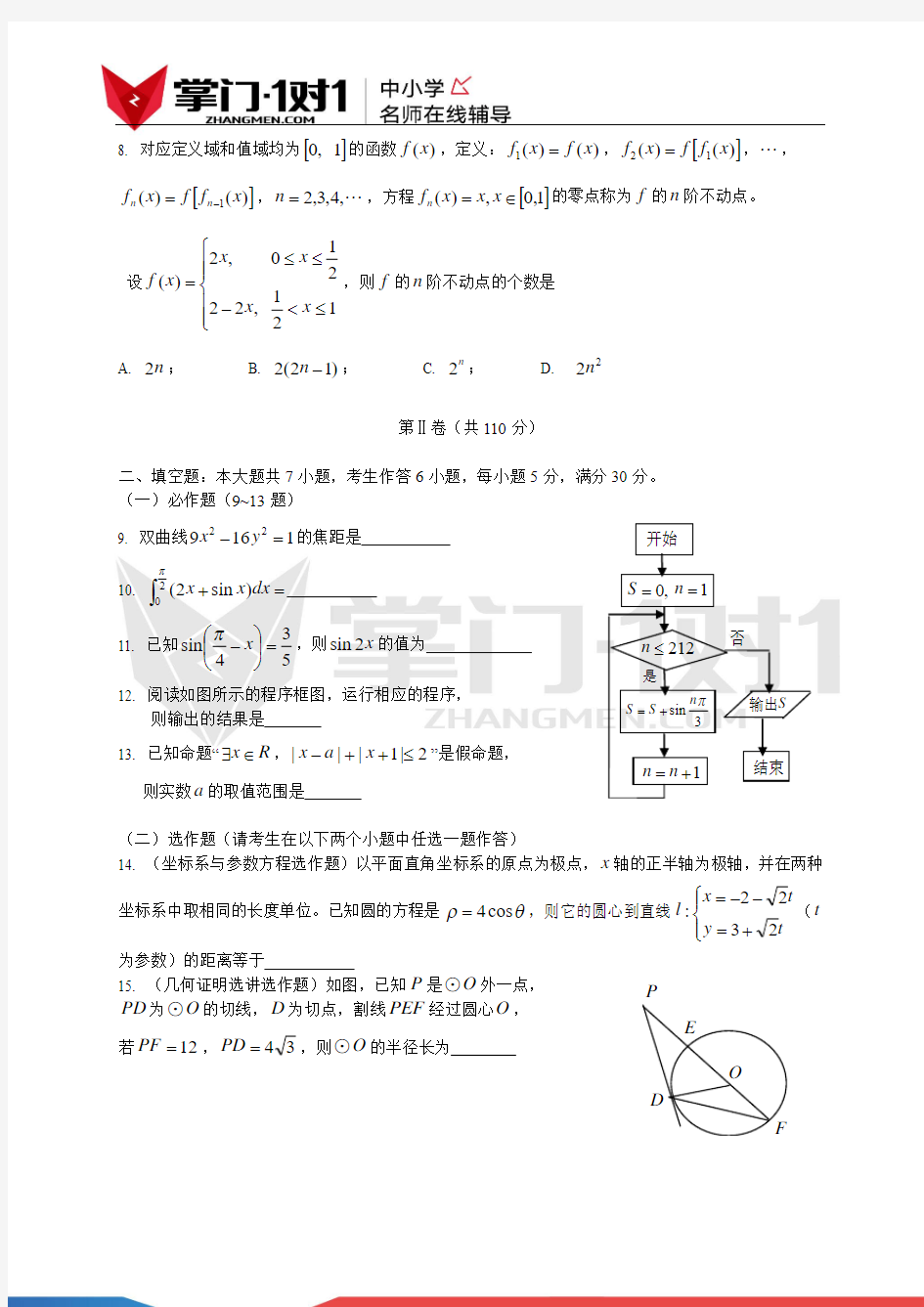 广东省华南师范大学附中2013届高三5月综合测试--数学(理)