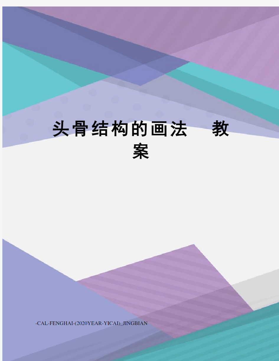 头骨结构的画法教案