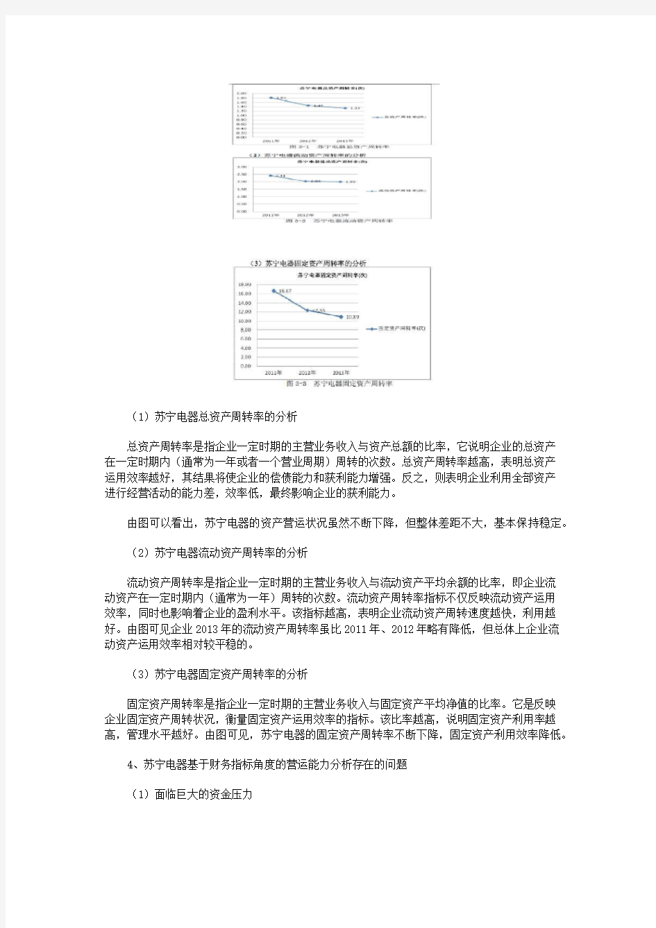 基于财务指标角度的企业营运能力分析