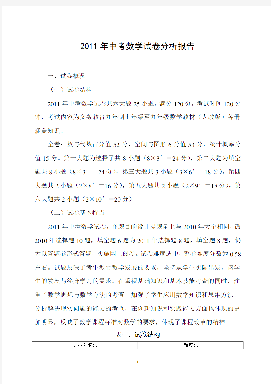 中考数学试卷分析报告.doc